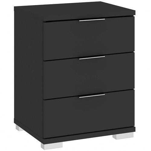 Dulăpior cu trei sertare, culoare neagră. PRAGA 42x46x61 cm