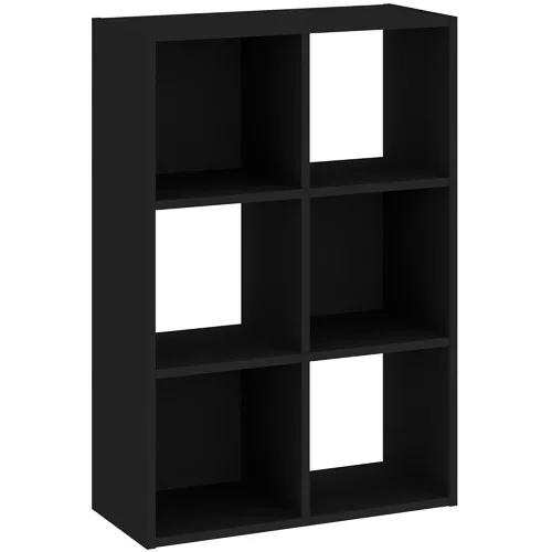 Raft cu 6 compartimente, negru, CATCHY 61 cm