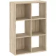 Raft cu 6 compartimente, stejar, CATCHY 61 cm
