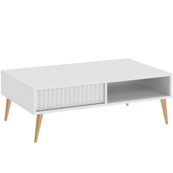 Măsuță de cafea BARCELONA, culoare albă, 100 cm