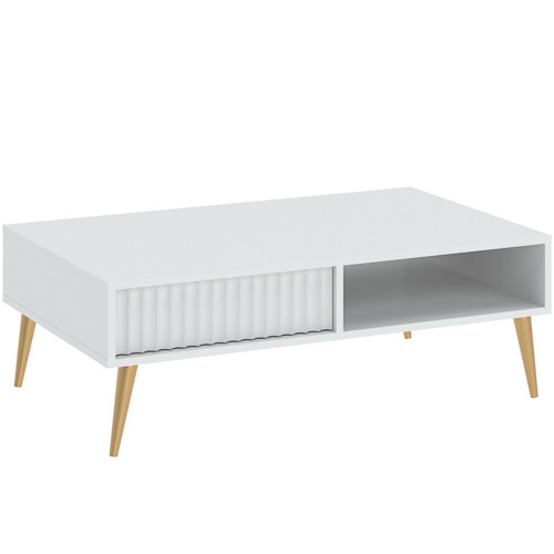 Măsuță de cafea BARCELONA, culoare albă, 100 cm