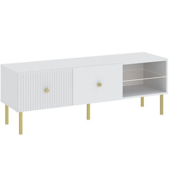 Suport TV în culoare albă. VIENA LOWBOARD 135 cm
