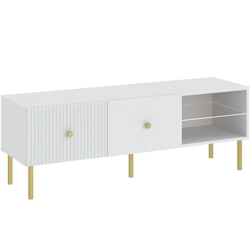 Suport TV în culoare albă. VIENA LOWBOARD 135 cm