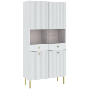Vitrină albă cu inserție de sticlă. VIENA 91 cm