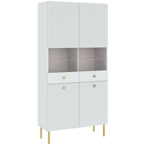 Vitrină albă cu inserție de sticlă. VIENA 91 cm