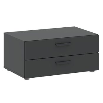 Corp inferior cu 2 sertare BASIC, culoare antracit, 74 cm