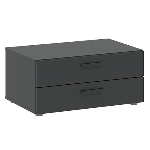 Corp inferior cu 2 sertare BASIC, culoare antracit, 74 cm
