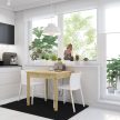 Masă de bucătărie SENDI, culoare stejar, 80 cm