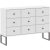 Comodă cu 9 sertare, culoare albă. LINEA 115 cm.