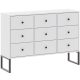 Comodă cu 9 sertare, culoare albă. LINEA 115 cm.