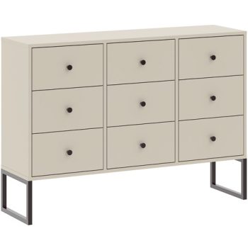 Comodă cu 9 sertare, culoare cașmir. LINEA 115 cm