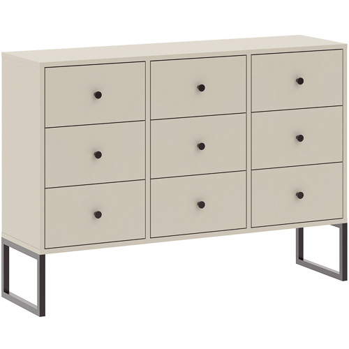 Comodă cu 9 sertare, culoare cașmir. LINEA 115 cm
