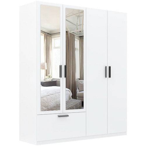 Șifonier LITA alb cu oglindă, 180 cm