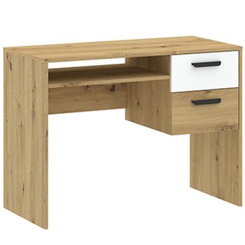 Birou BASIC TWO stejar/alb, 100 cm