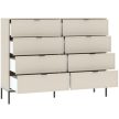 Comodă DECO bej cu 8 sertare, 150 cm