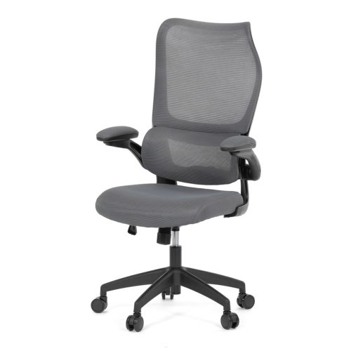 Scaun Modern De Birou Negru Cu Spătar Ergonomic  Textil Aerisit Și Cotieră