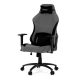 Scaun pivotant pentru gamer, țesătură gri, structură balansoar, poziționare spătar 90°-180°, cotiere 3D, spumă cu memorie și perne