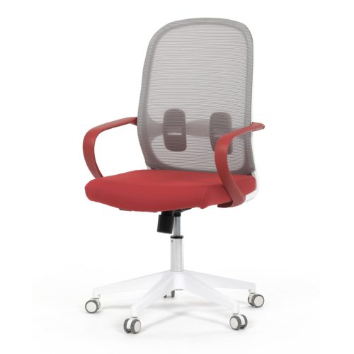 Scaun pivotant de culoare roșie cu mecanism de balansare. KA-S425