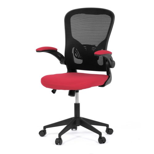 Scaun pivotant de birou Roșu,  Cu cotieră reglabilă  KA-K317