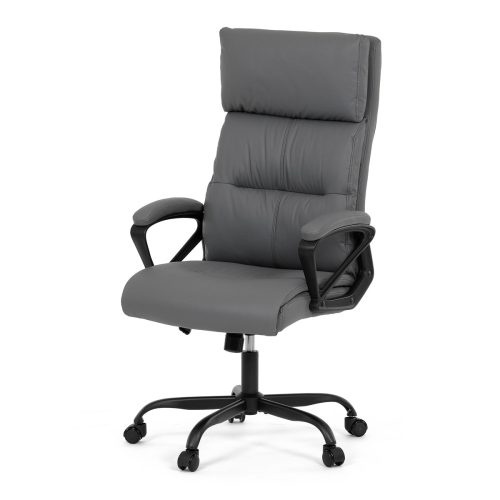 Scaun pivotant de birou confortabil în gri cu tapițerie din piele artificială. KA-Y346 