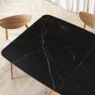 Masă ceramică extensibilă 160–200 cm, negru marmură/stejar ALICANTE