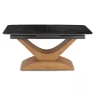 Masă ceramică extensibilă 160–200 cm, negru marmură/stejar ALICANTE