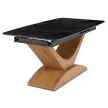 Masă ceramică extensibilă 160–200 cm, negru marmură/stejar ALICANTE