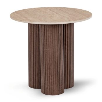 Asztal CARTAGENA 80 cm travertin/dió