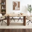 Masă de dining dreptunghiulară 180 cm, finisaj travertin/nuc ARAMIS