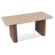Masă de dining dreptunghiulară 180 cm, finisaj travertin/nuc ARAMIS