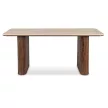 Masă de dining dreptunghiulară 180 cm, finisaj travertin/nuc ARAMIS