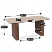 Masă de dining dreptunghiulară 180 cm, finisaj travertin/nuc ARAMIS