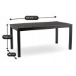 Masă grădină ARGOS 160-210 cm, stejar gri închis-negru