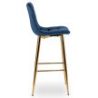 Scaun de bar catifea albastru închis ARIEL