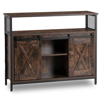 Comodă cu polițe 100 cm, finisaj stejar rustic/negru ARLO