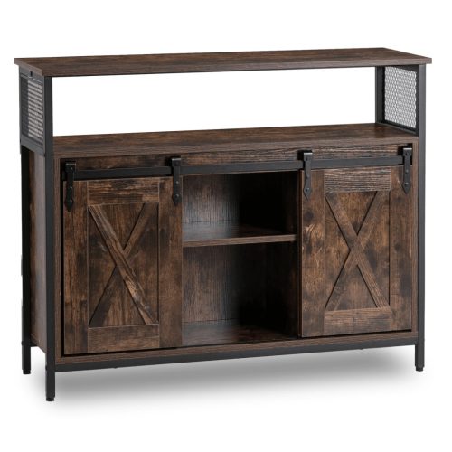 Comodă cu polițe 100 cm, finisaj stejar rustic/negru ARLO