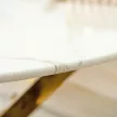 Masă BALI sticlă 100 cm marmură albă/auriu