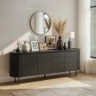 Comodă 200 cm, patru uși, culoare negru BECK