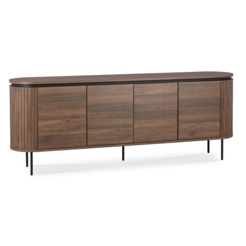 Comodă 200 cm, cu patru uși, finisaj nuc BECK