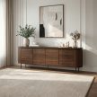Comodă 200 cm, cu patru uși, finisaj nuc BECK