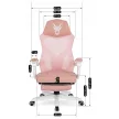 Scaun gaming rotativ cu suport pentru picioare, culoare roz/alb BING
