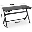 Birou gaming 120 cm, finisaj negru BLECK