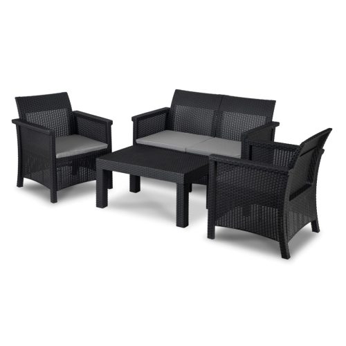 Set mobilier de grădină BRENTA negru și gri