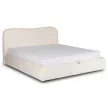 Pat BRISTOL 160x200 cu ladă de depozitare și tapițerie bouclé crem