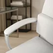 Scaun rotativ piele ecologică albă CAMILO