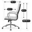 Scaun rotativ piele ecologică albă CAMILO