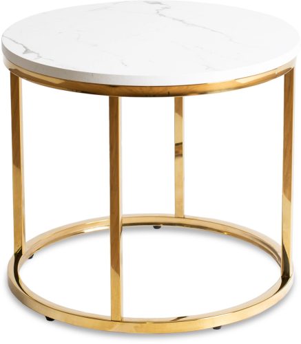 Masă culoare marmură albă/auriu CLIFF