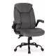 Scaun rotativ gri, tapițat cu velur COMFORT