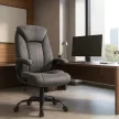Scaun rotativ gri, tapițat cu velur COMFORT