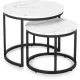 Set măsuțe de cafea cu finisaj efect marmură albă DAFNE